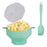 Silicone Popcorn Bowl Microwave Safe Reusable Collapsible Container with Lid and Scraper (BPA Free, FDA Certified) - Cyan - 1