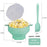Silicone Popcorn Bowl Microwave Safe Reusable Collapsible Container with Lid and Scraper (BPA Free, FDA Certified) - Cyan - 2