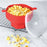 Silicone Popcorn Bowl Microwave Safe Reusable Collapsible Container with Lid and Scraper (BPA Free, FDA Certified) - Cyan - 5
