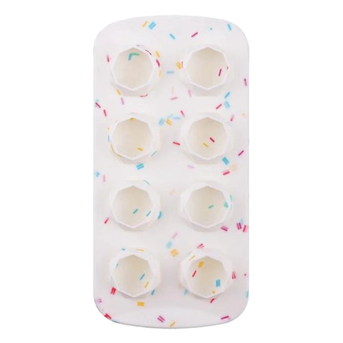 Diamond / Heart / Star / Round Shape DIY Ice Maker Silicone Ice Cube Tray 8 Cavity Mold (BPA Free, FDA Certified) - Diamond / Candy Color - 1