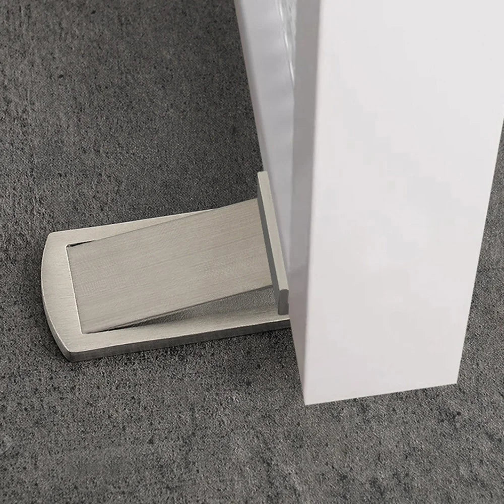 Ultra Thin Stainless Steel Magnetic Door Stopper for Aluminum Frame Glass Doors Self Adhesive Doorstop - Brushed Stainless Steel - 2