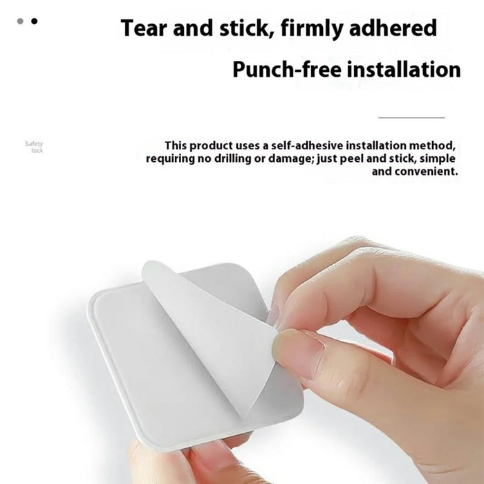 FQ3 Multifunction Child Safety Lock for Window Door Refrigerator Cabinet 3mm Steel Cable Lock - White Square - 4