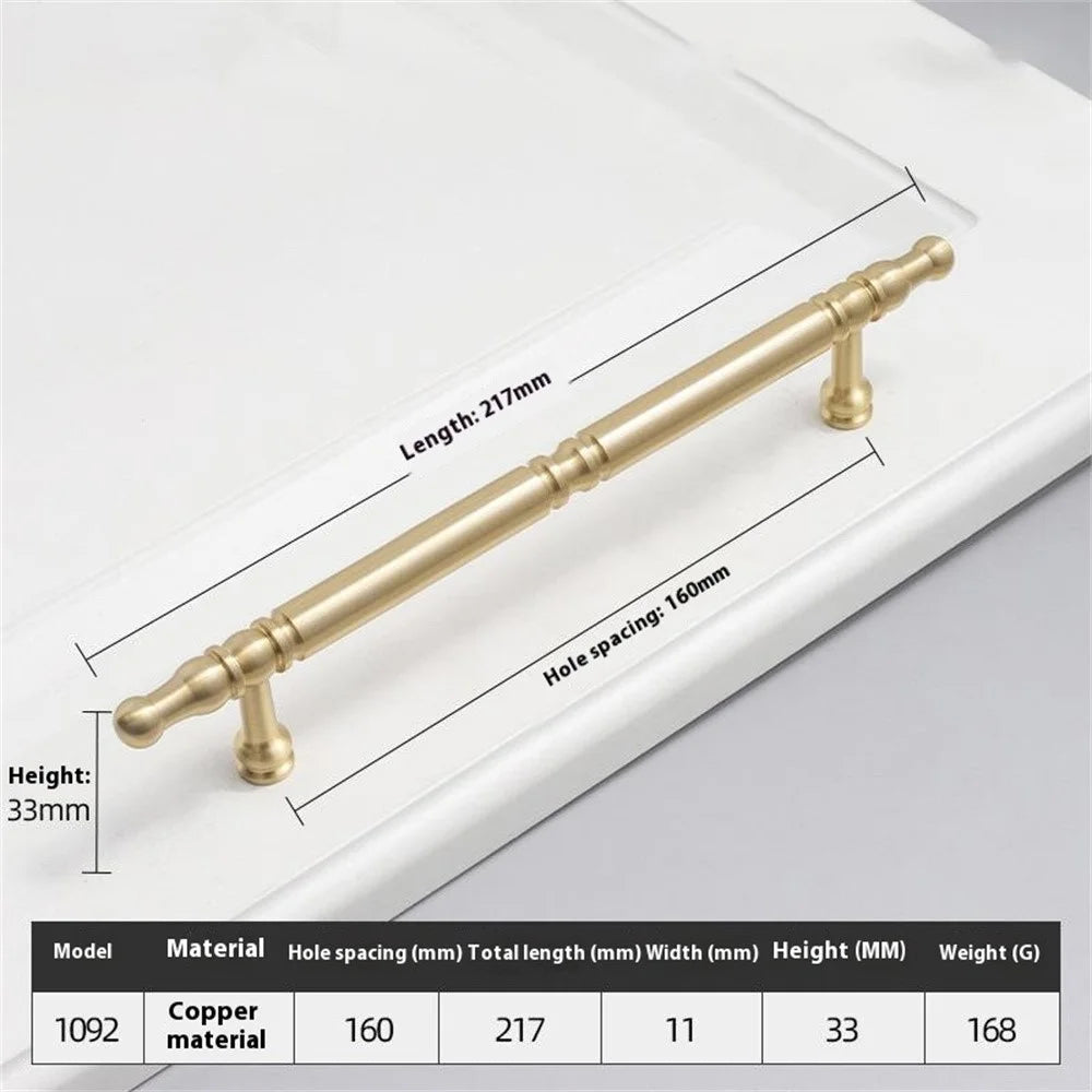 1092-160 Luxury Brass Cabinet Door Handle Furniture Drawer Wardrobe French Style Door Pull Handle - 4