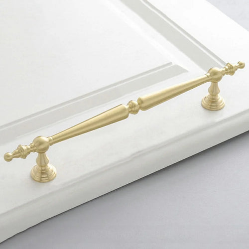 6719T-160 Luxury Brass Cabinet Handle Furniture Drawer Wardrobe French Style Door Pull Handle - 1