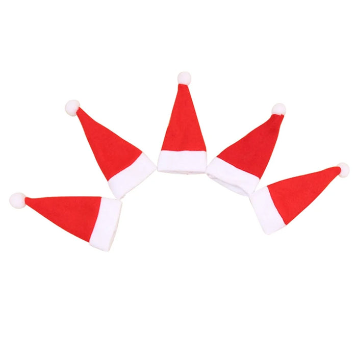 5Pcs / Set Christmas Hat Wine Bottle Cover Decoration Gift Champagne Drink Cap Home Kitchen Accessory - 1