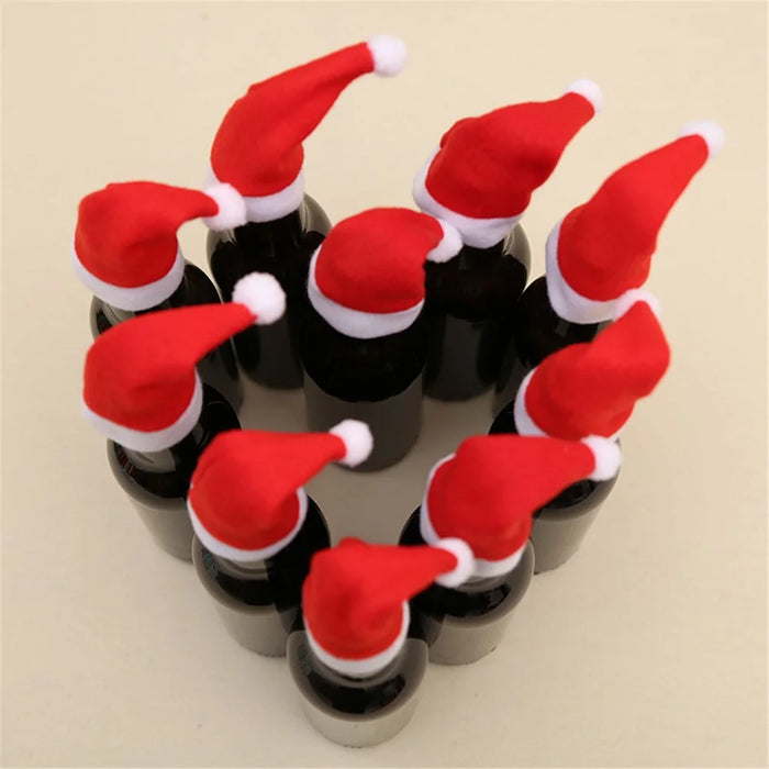 5Pcs / Set Christmas Hat Wine Bottle Cover Decoration Gift Champagne Drink Cap Home Kitchen Accessory - 5