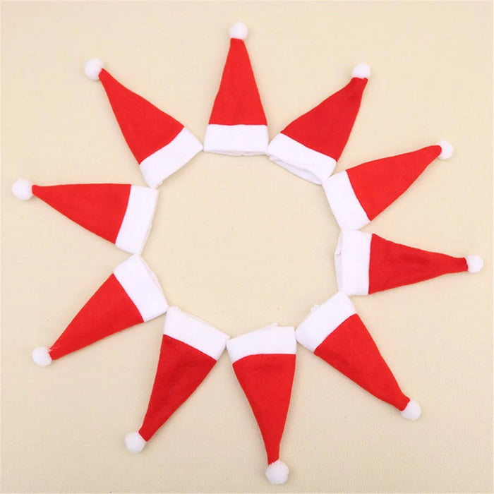 5Pcs / Set Christmas Hat Wine Bottle Cover Decoration Gift Champagne Drink Cap Home Kitchen Accessory - 6