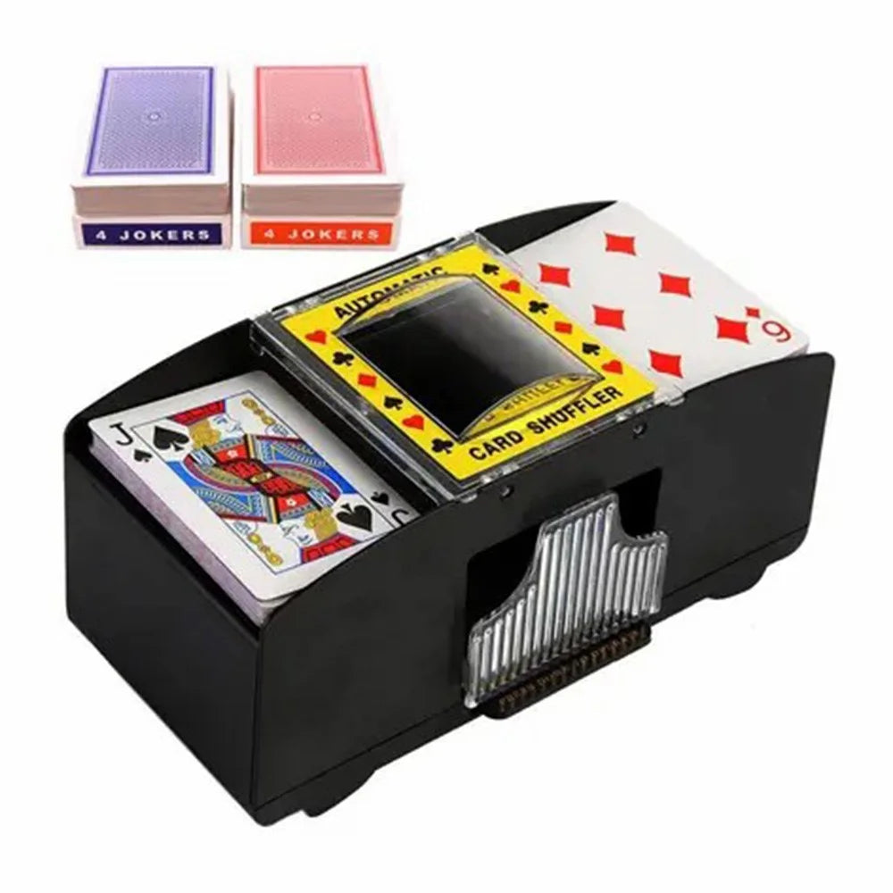 Automatic Card Shuffler for 2 Decks Playing Cards Battery Operated Electric Poker Shuffling Machine - 3