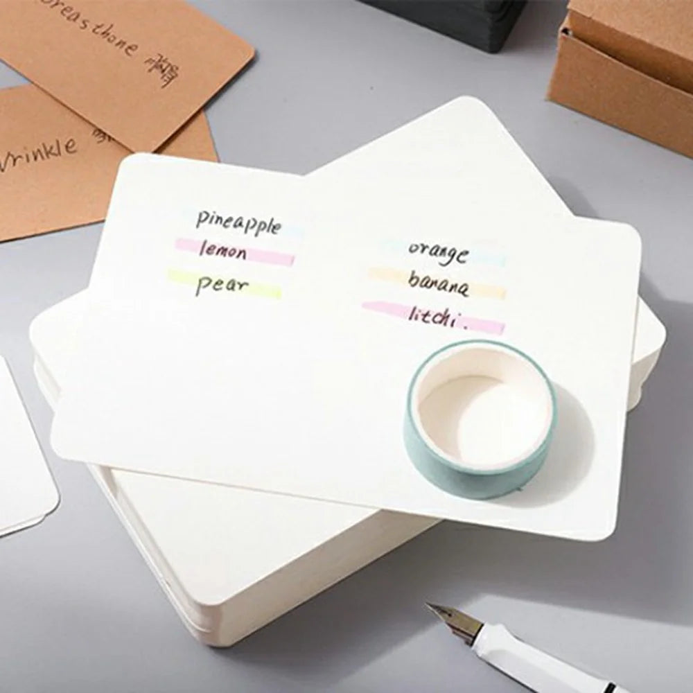100Pcs Blank Mini Cards DIY Crafts Bookmarks Word Learning Signature Paper Cards, 9x5.4cm - 3