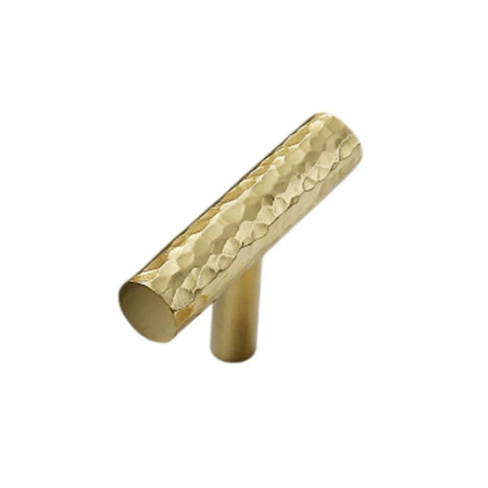 Hammered Texture Brass Cabinet Handle European Style Drawer Wardrobe Single Hole Hardware Pull Handle - 1