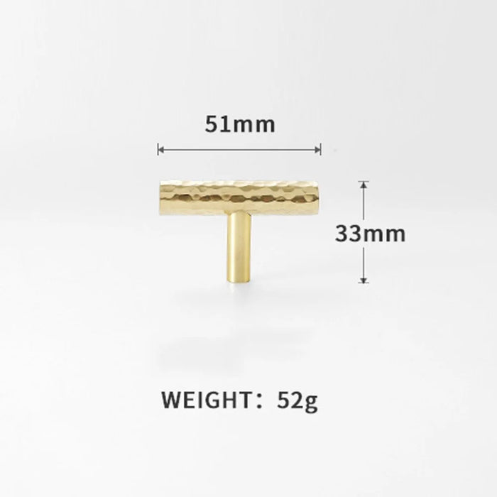 Hammered Texture Brass Cabinet Handle European Style Drawer Wardrobe Single Hole Hardware Pull Handle - 5