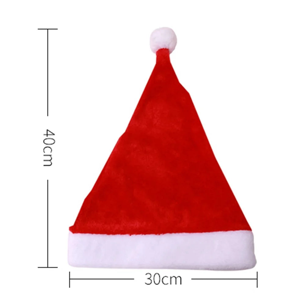 2Pcs / Set Soft Plush Christmas Hat for Adult, Santa Claus Cap Decoration Gift Christmas Party New Year Supply - 5