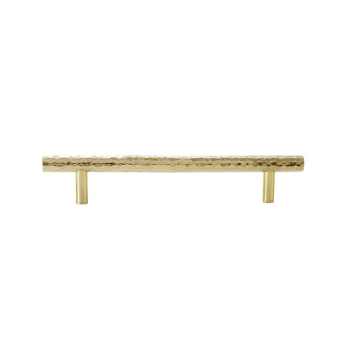 128mm Hole Spacing Hammered Texture Drawer Pull Cabinet Wardrobe European Style Brass Handle - 1