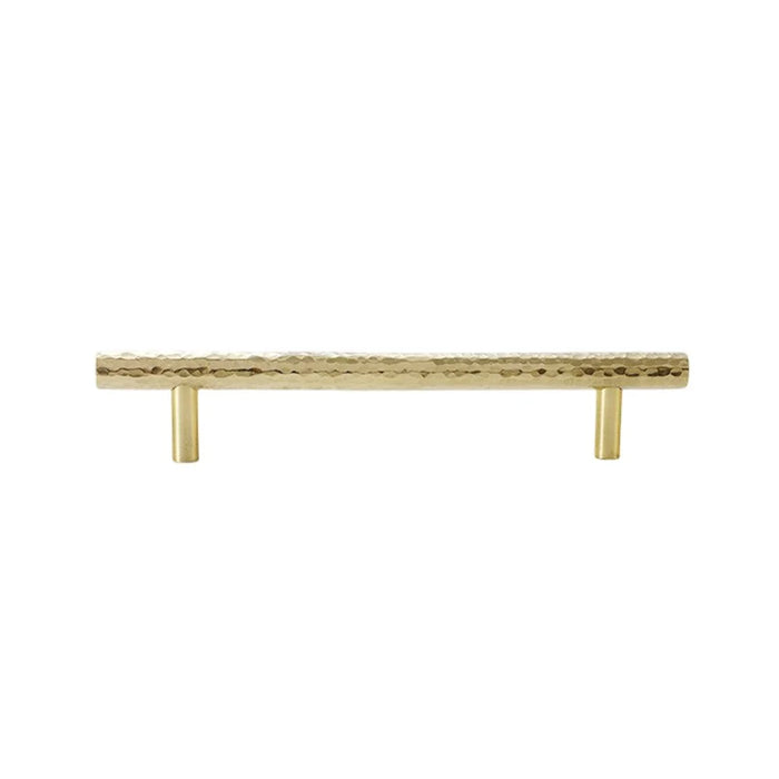 128mm Hole Spacing Hammered Texture Drawer Pull Cabinet Wardrobe European Style Brass Handle - 1