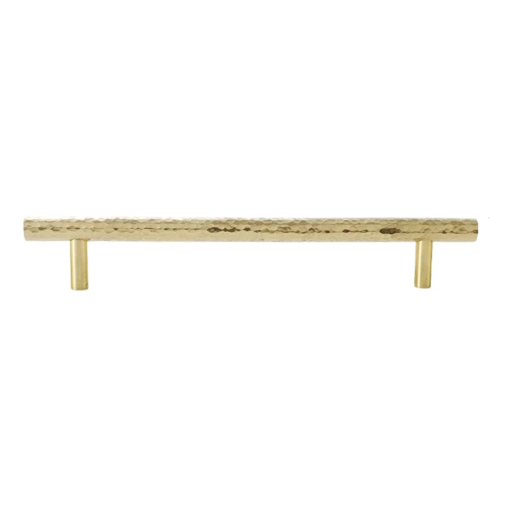 160mm Hole Spacing Hammered Texture Drawer Pull Cabinet Wardrobe European Style Brass Handle - 1