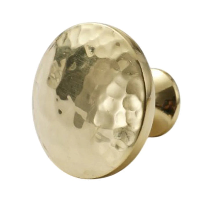 Hammered Texture Single Hole Brass Cabinet Handle European Style Drawer Wardrobe Door Pull Knob - 1