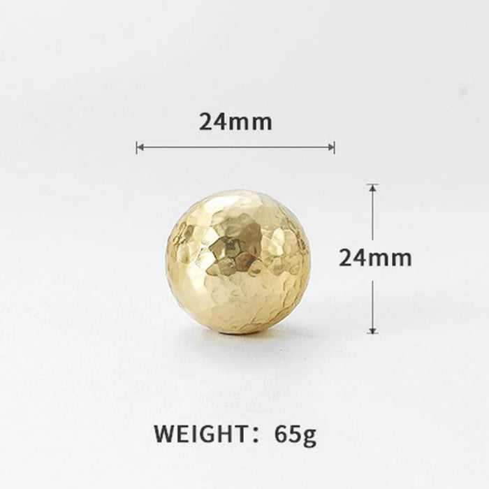 Round Ball Hammered Texture Single Hole Brass Cabinet Handle European Style Drawer Wardrobe Door Pull Knob - 7