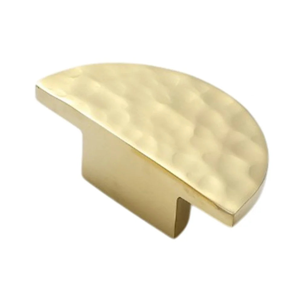Semicircle Hammered Texture Single Hole Cabinet Handle European Style Drawer Wardrobe Door Brass Pull Knob - 1