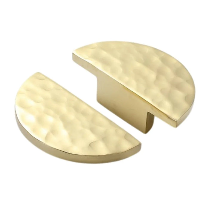 Semicircle Hammered Texture Single Hole Cabinet Handle European Style Drawer Wardrobe Door Brass Pull Knob - 2
