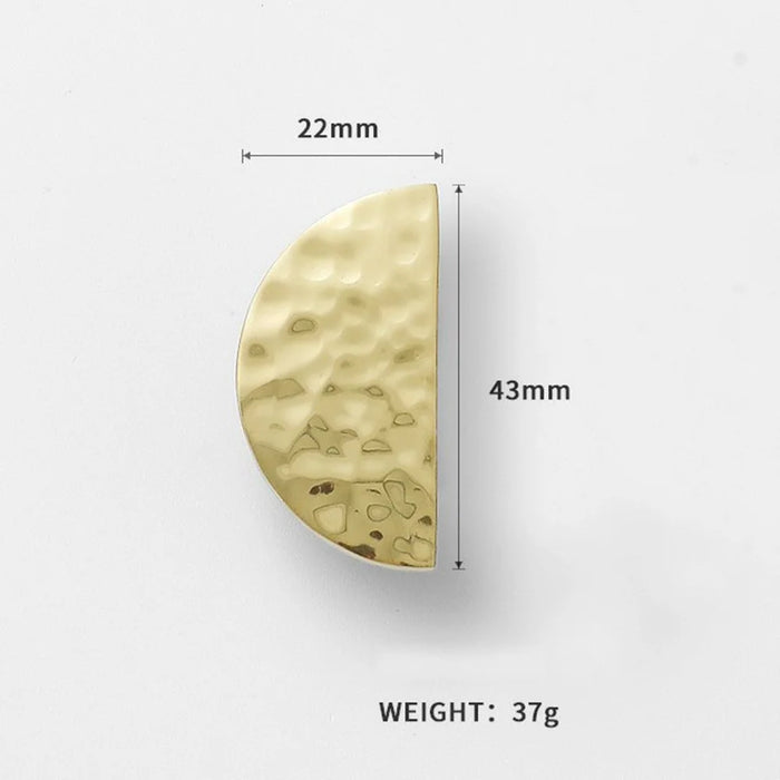 Semicircle Hammered Texture Single Hole Cabinet Handle European Style Drawer Wardrobe Door Brass Pull Knob - 7