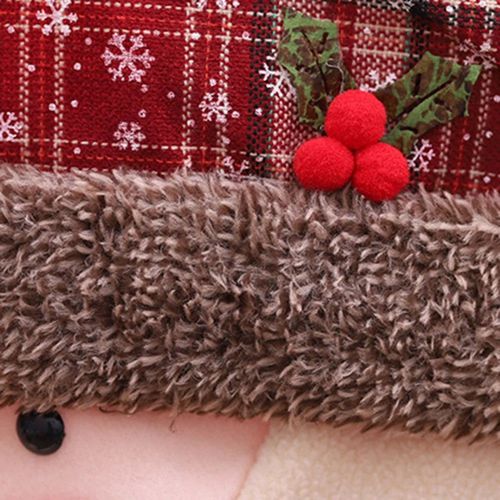 2Pcs / Set Christmas Seat Cover Santa Claus Snowman Dinner Chair Back Decor Cover Gift for Hotel Restaurant - Snowman - 4