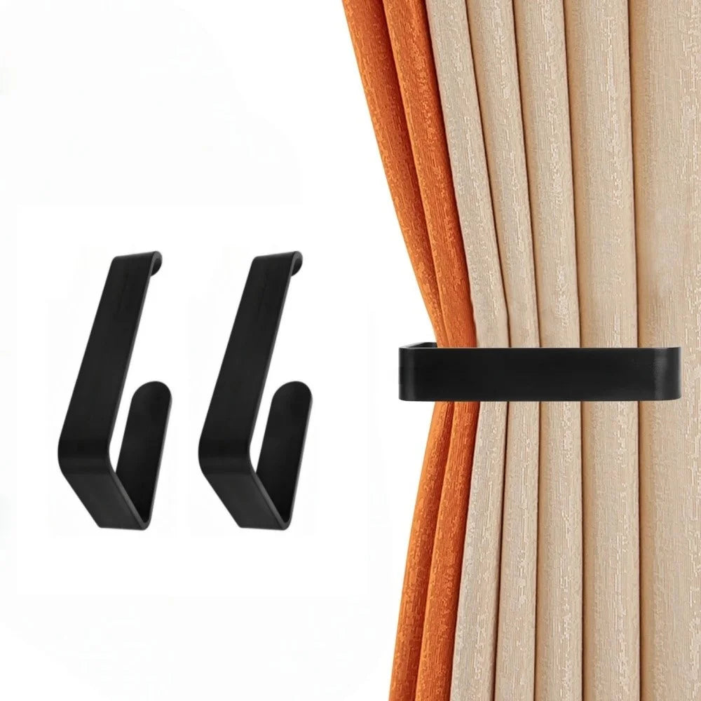 170-2 2Pcs Acrylic Curtain Holdback No Drilling Adhesive Wall Mount Curtain Tieback Buckle - 3