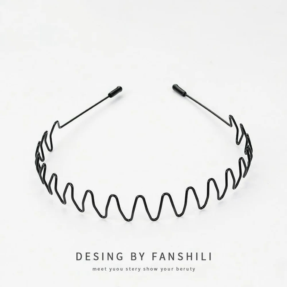 Metal Invisible Hair Band Headband Non Slip Sports Hairband for Slicked Back Hairstyles - 4