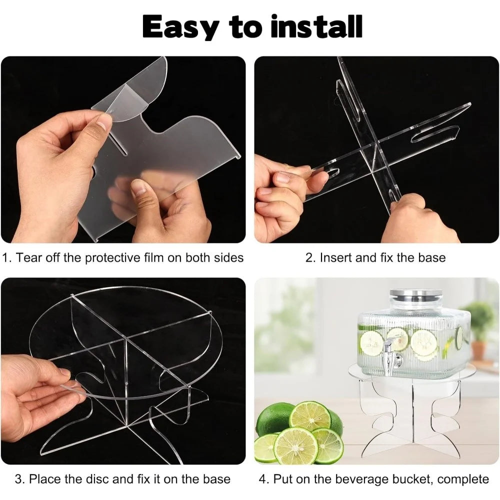 YX172 Acrylic Beverage Dispenser Stand Cupcakes Storage Rack Shelf Up To 19cm Diameter - 4