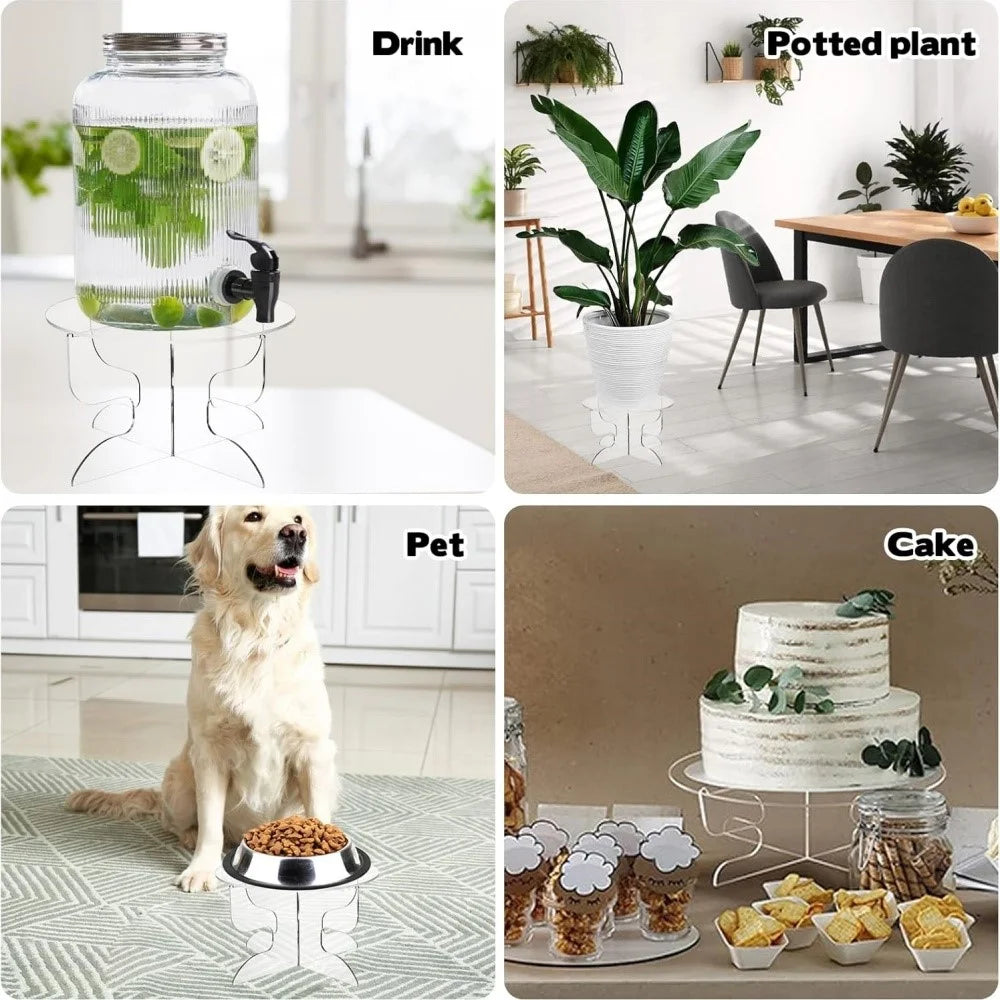 YX172 Acrylic Beverage Dispenser Stand Cupcakes Storage Rack Shelf Up To 19cm Diameter - 5
