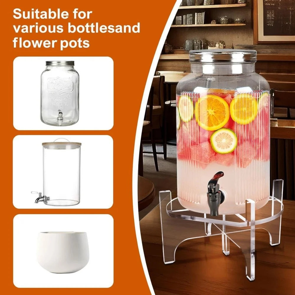 YX171-1 Acrylic Beverage Dispenser Stand Small Size Drink Holder Plant Pot Support for Party Kitchen Events - 4