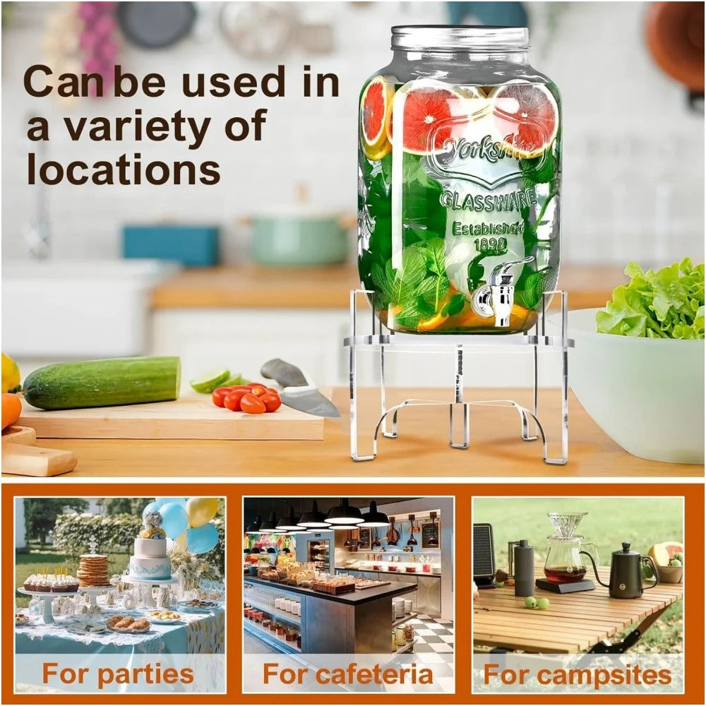 YX171-1 Acrylic Beverage Dispenser Stand Small Size Drink Holder Plant Pot Support for Party Kitchen Events - 5