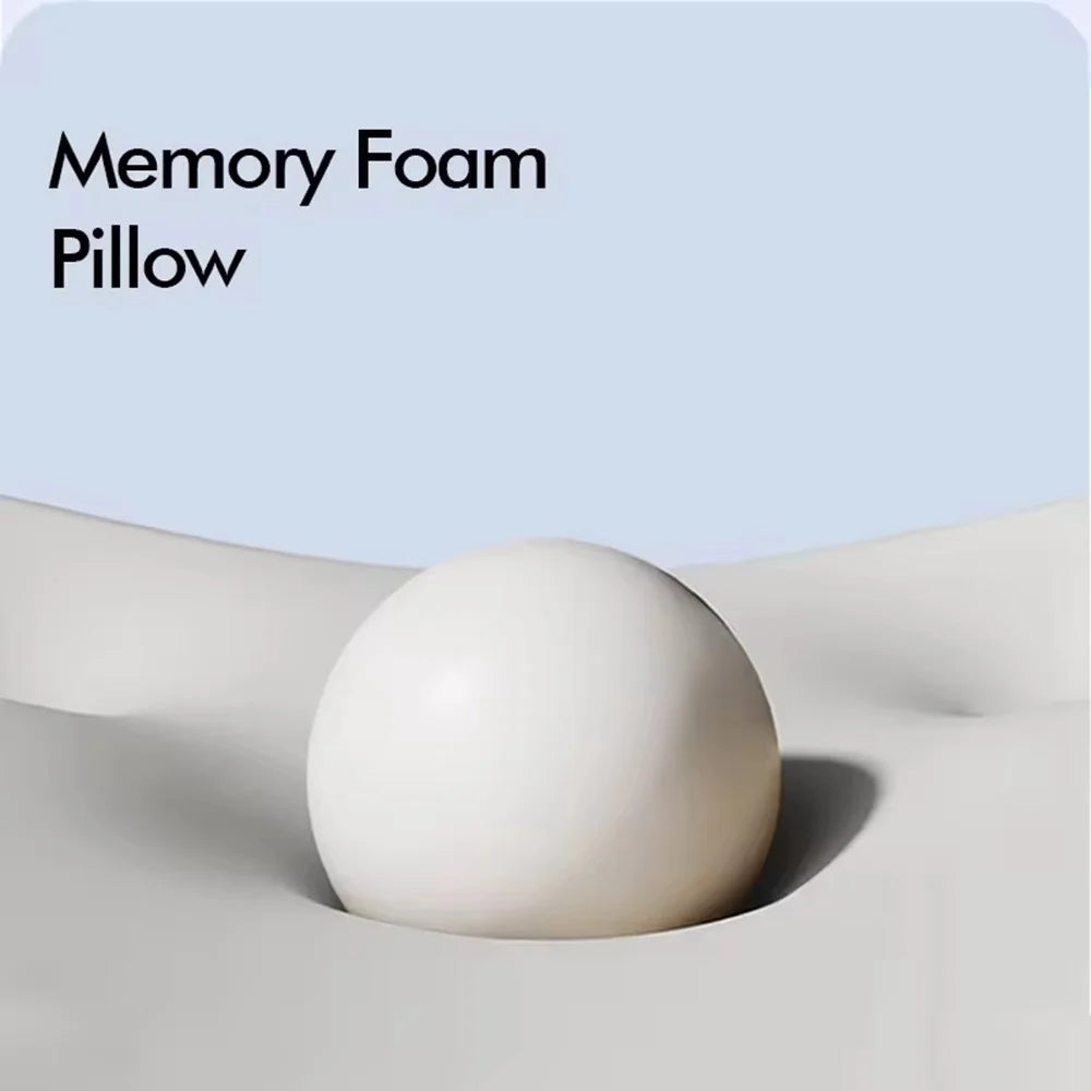 Beauty Sleep Memory Foam Pillow Cervical Support Butterfly Shape Slow Rebound Anti Face Pressure Pillow - Grey - 4