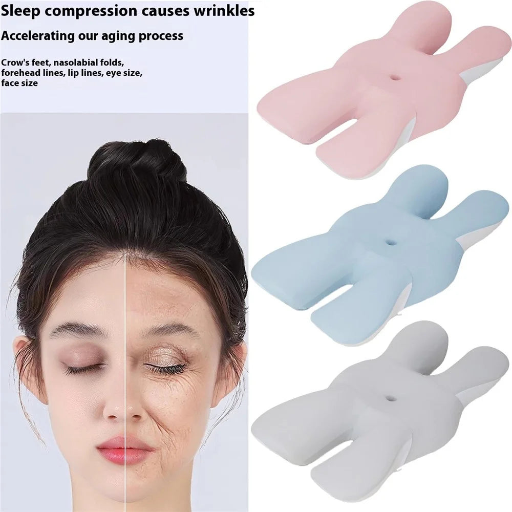 Beauty Sleep Memory Foam Pillow Cervical Support Butterfly Shape Slow Rebound Anti Face Pressure Pillow - Grey - 6