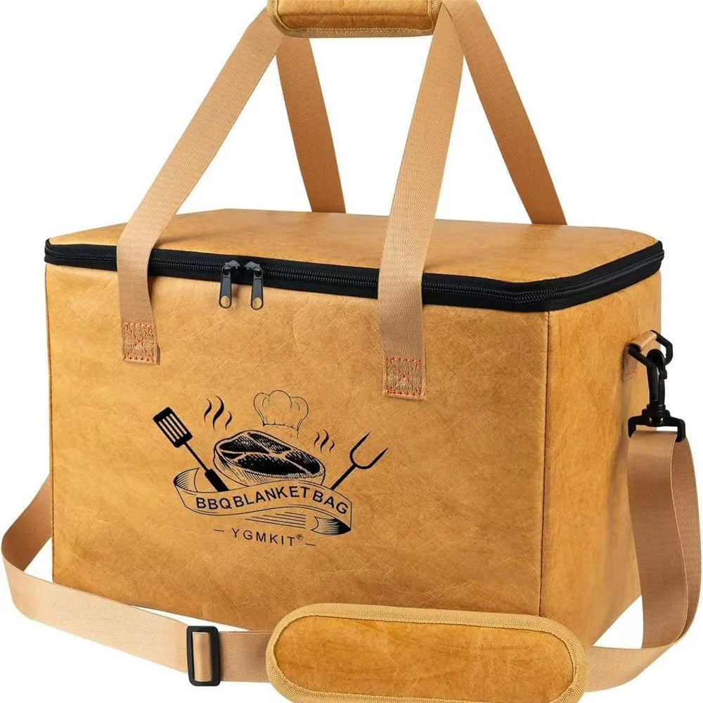 Reusable Large Capacity BBQ Insulated Bag Aluminum Film Meat Storage Zipper Thermal Cooler Bag (BPA Free, No FDA) - 1