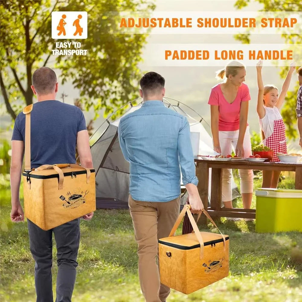 Reusable Large Capacity BBQ Insulated Bag Aluminum Film Meat Storage Zipper Thermal Cooler Bag (BPA Free, No FDA) - 4