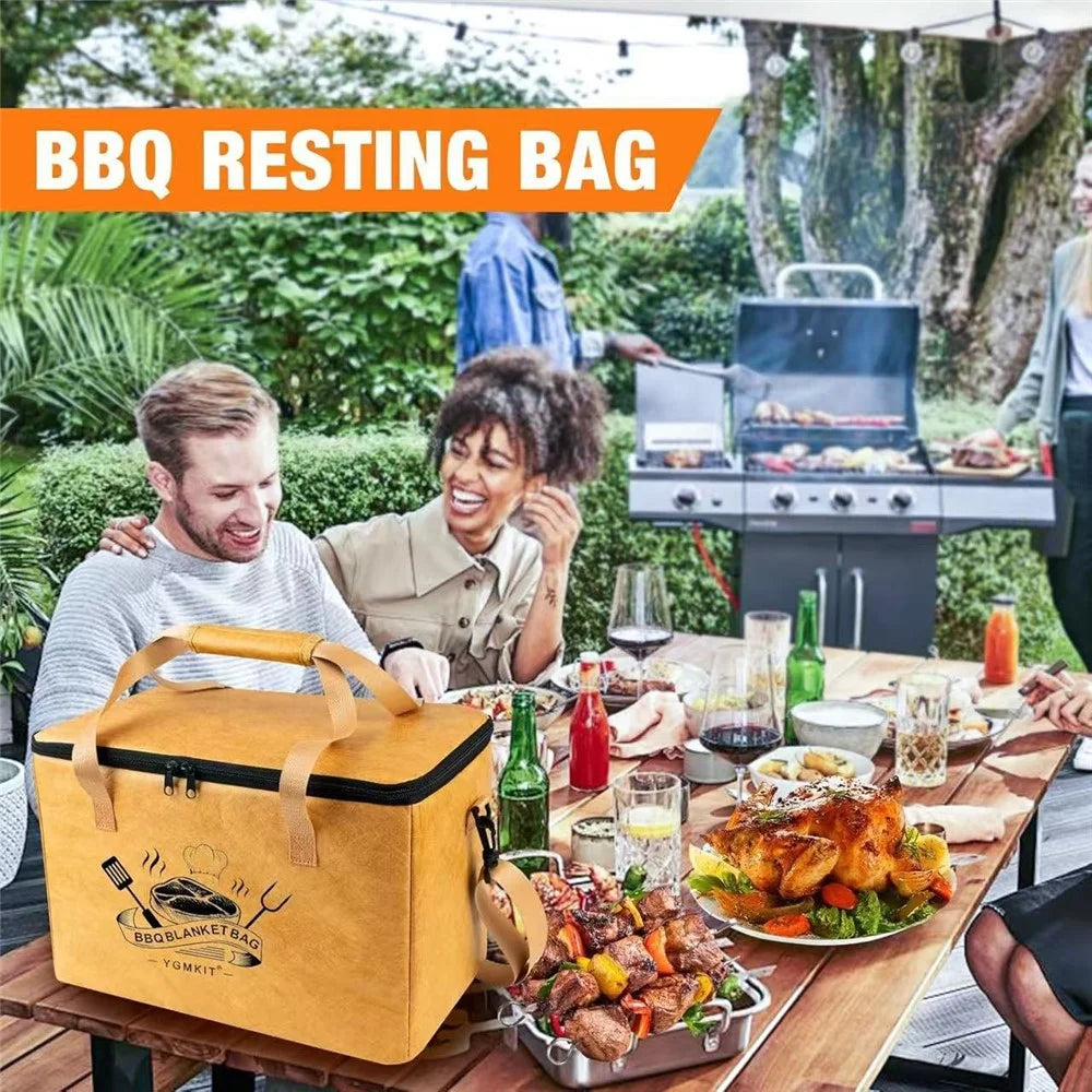 Reusable Large Capacity BBQ Insulated Bag Aluminum Film Meat Storage Zipper Thermal Cooler Bag (BPA Free, No FDA) - 5