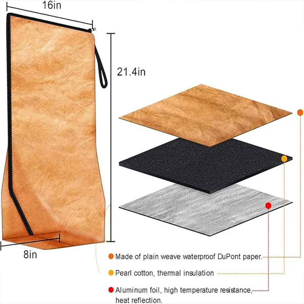 Large Capacity Kraft Paper Insulated Bag Waterproof BBQ Meat Cooler with Thick Aluminum Foil Lining (BPA Free, No FDA) - 6