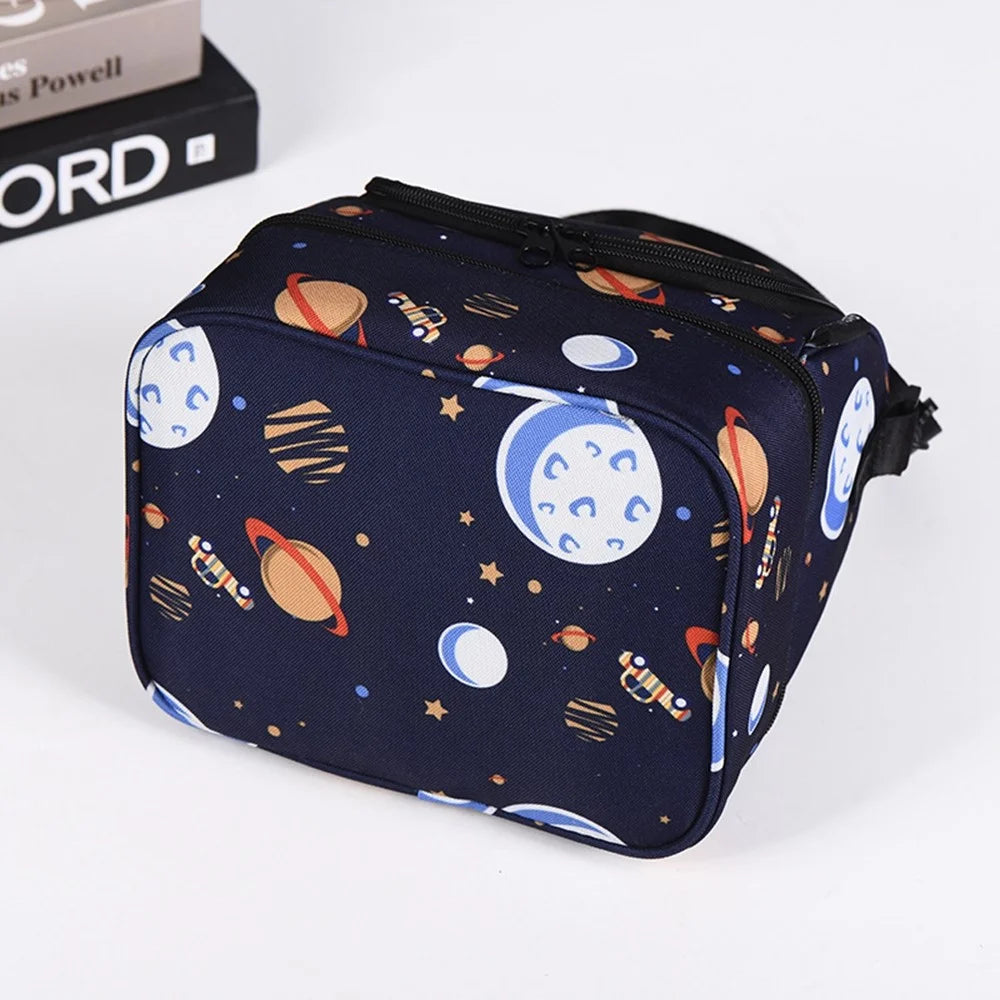 Insulated Lunch Bag Kids Students Large Capacity Thermal Food Carrier Bag with Shoulder Strap - 4