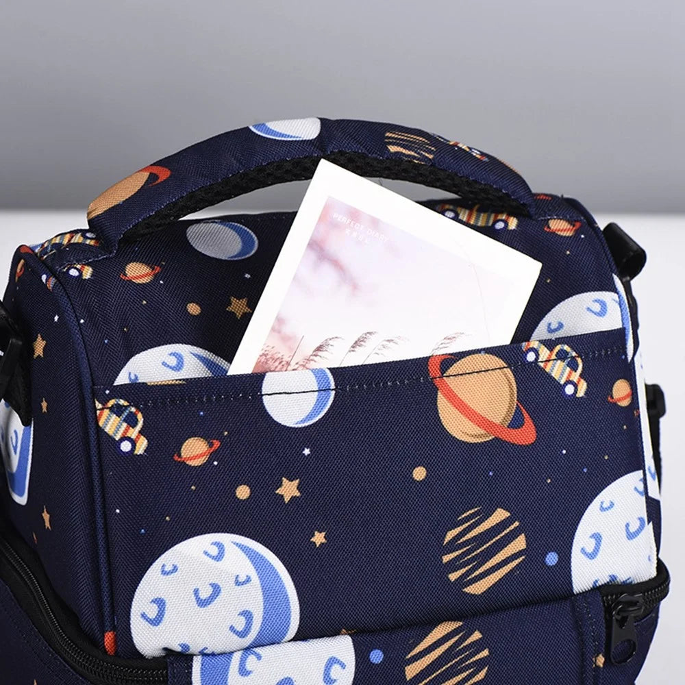 Insulated Lunch Bag Kids Students Large Capacity Thermal Food Carrier Bag with Shoulder Strap - 5