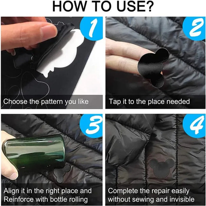 Self-Adhesive Repair Patches Down Jackets Raincoats Tents No Cut Waterproof Tear Resistant Fabric Patch - Light Pink - 5