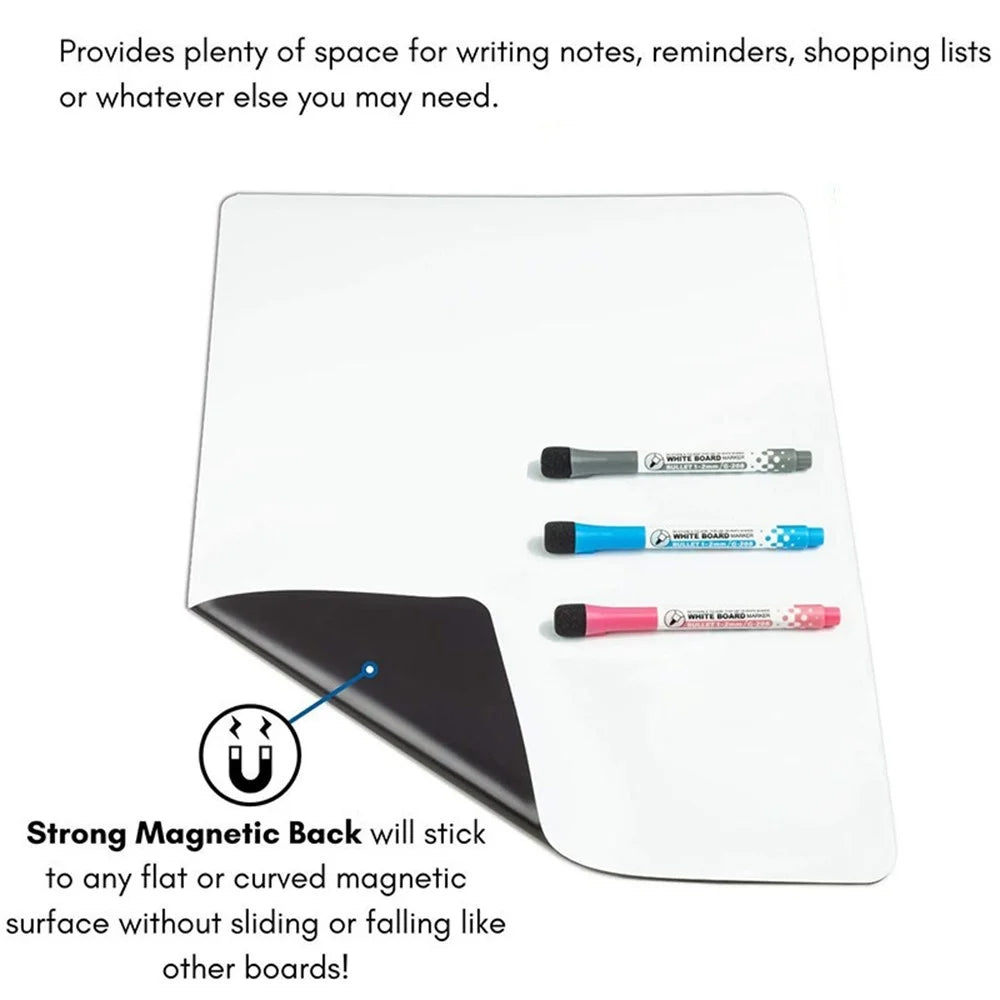 A4 PET Soft Whiteboard DIY Fridge Magnetic Erasable Message Board with 3 Markers + 1 Eraser - 2