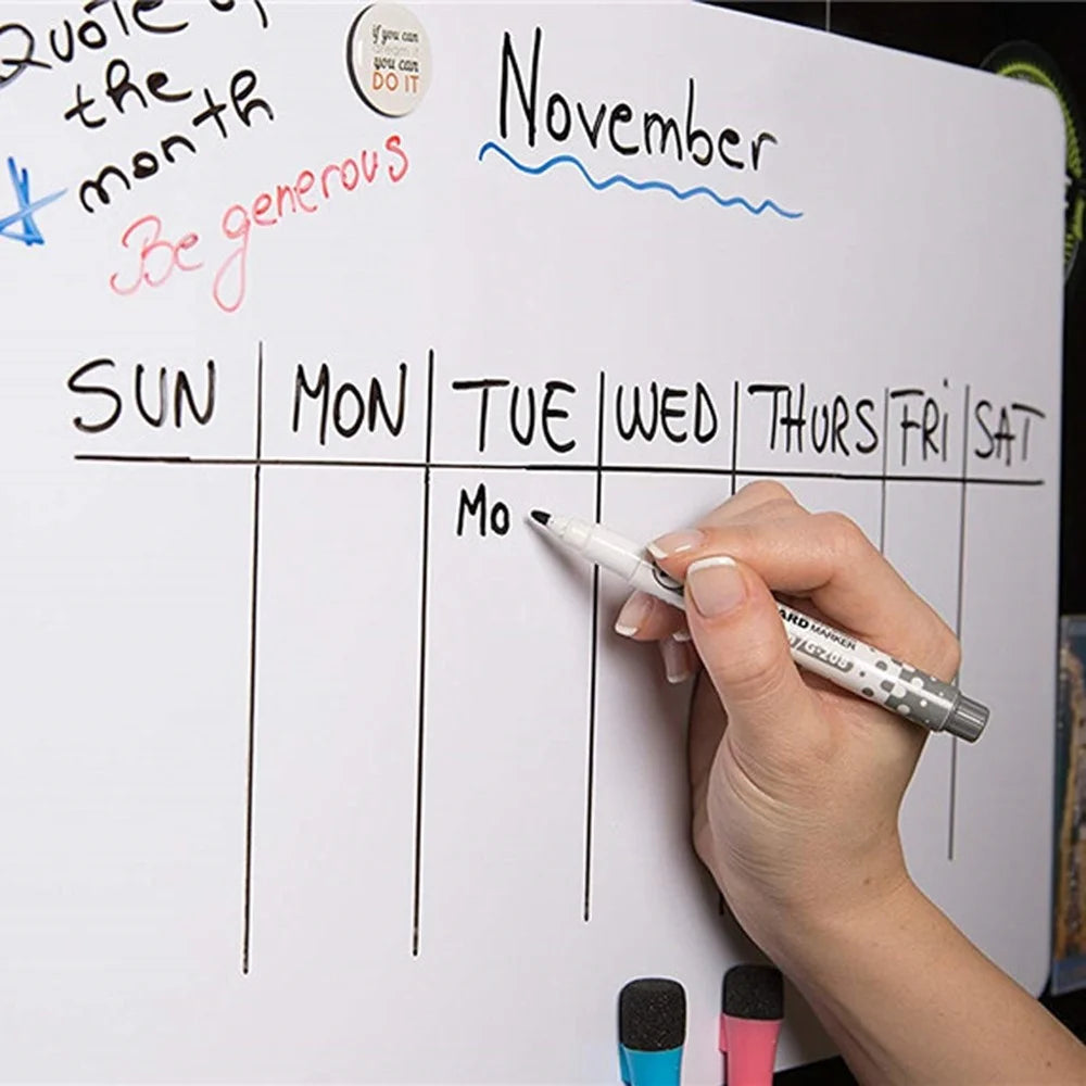 A4 PET Soft Whiteboard DIY Fridge Magnetic Erasable Message Board with 3 Markers + 1 Eraser - 4