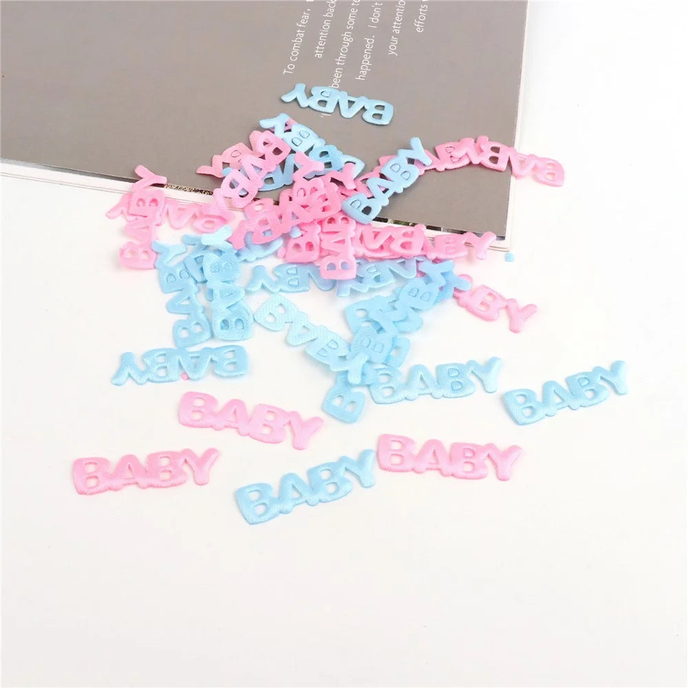 100Pcs Baby Shower Birthday Party Decorations Sponge Cloth Letters Baptism Photo Props - Pink - 2
