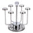 360 Degree Rotating Mug Holder Stainless Steel 6 Hooks Cup Drying Rack Kitchen Drinkware Organizer, Silver - 1