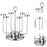 360 Degree Rotating Mug Holder Stainless Steel 6 Hooks Cup Drying Rack Kitchen Drinkware Organizer, Silver - 2