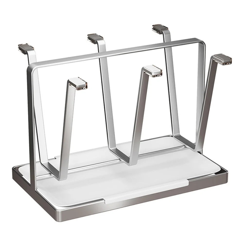 Stainless Steel 6 Cup Drying Rack with Drip Tray Upside Down Storage Organizer for Mugs Bottles Glasses, Style B - 1