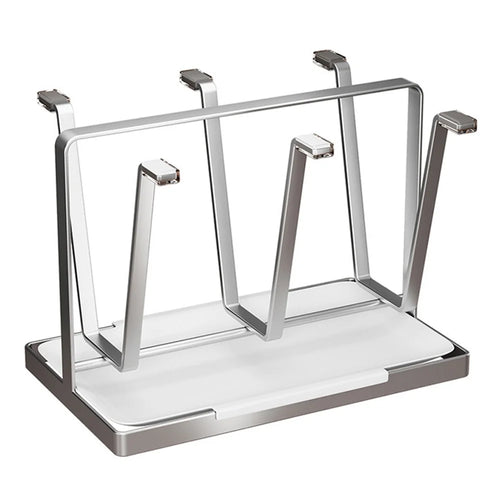 Stainless Steel 6 Cup Drying Rack with Drip Tray Upside Down Storage Organizer for Mugs Bottles Glasses, Style B - 1