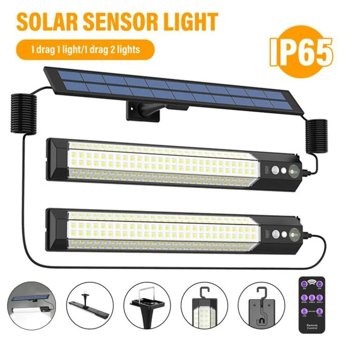 2Pcs Outdoor Wall Lamp with Solar Panel IP65 Waterproof Motion Sensor Lamp for Garden Landscape Yard - 2