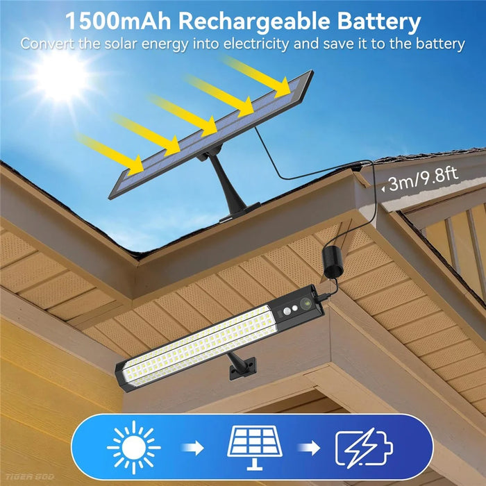 2Pcs Outdoor Wall Lamp with Solar Panel IP65 Waterproof Motion Sensor Lamp for Garden Landscape Yard - 4