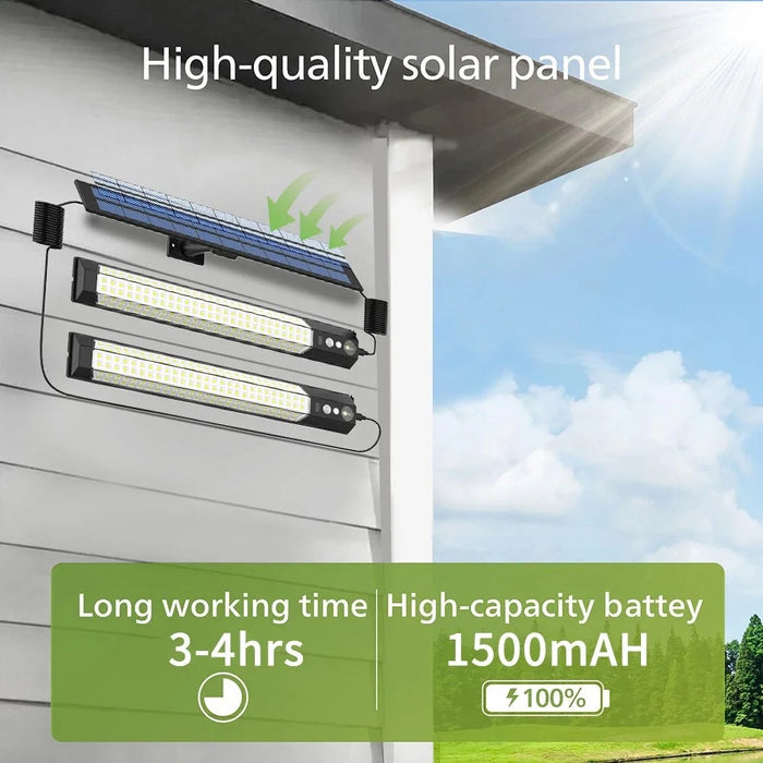 2Pcs Outdoor Wall Lamp with Solar Panel IP65 Waterproof Motion Sensor Lamp for Garden Landscape Yard - 6